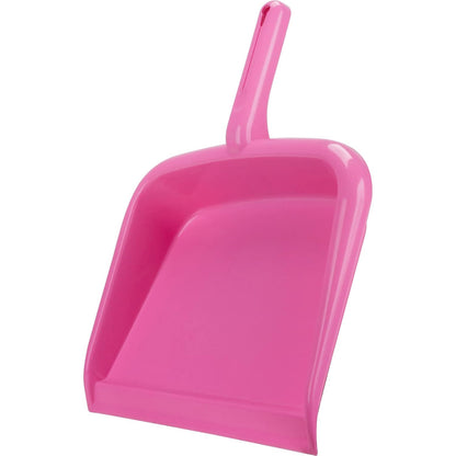 Handheld Dustpan with Handle, Cleaning Essentials for Home and Commercial Use, 10", Bright Pink