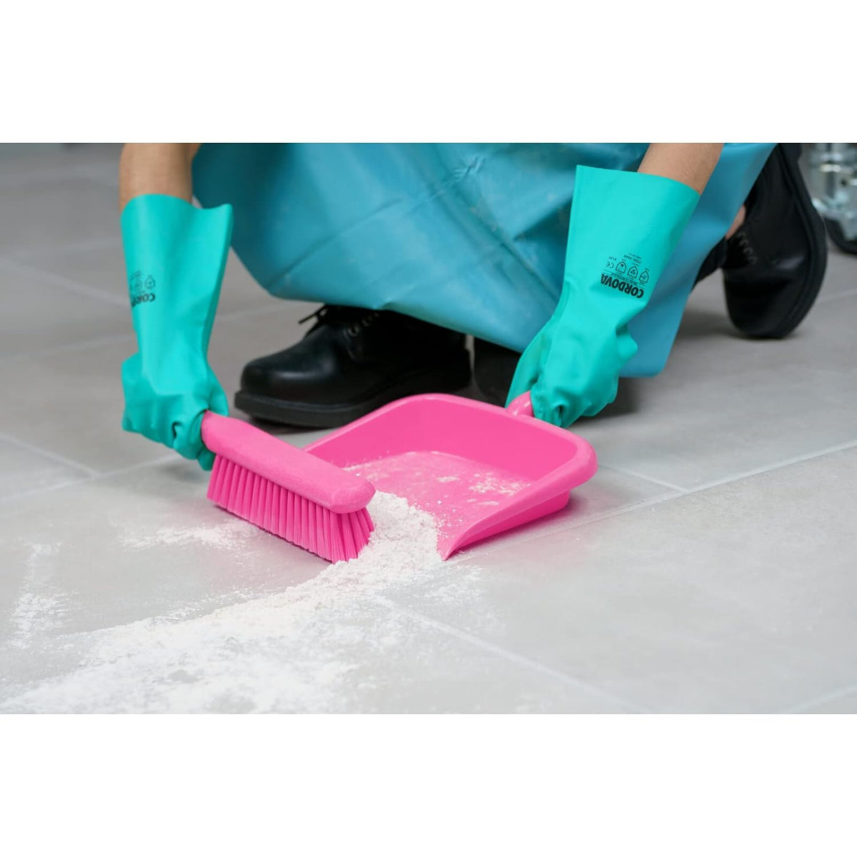 Handheld Dustpan with Handle, Cleaning Essentials for Home and Commercial Use, 10", Bright Pink