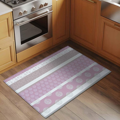 Farm Fruits 2' x 3' Area Rugs for Entryway, Washable Bathroom Mat Rugs with Rug Tape, Watermelon Lemons Peach Pink Grey Striped Accent Indoor Outdoor Doormat for Front Door Kithcen Dorm