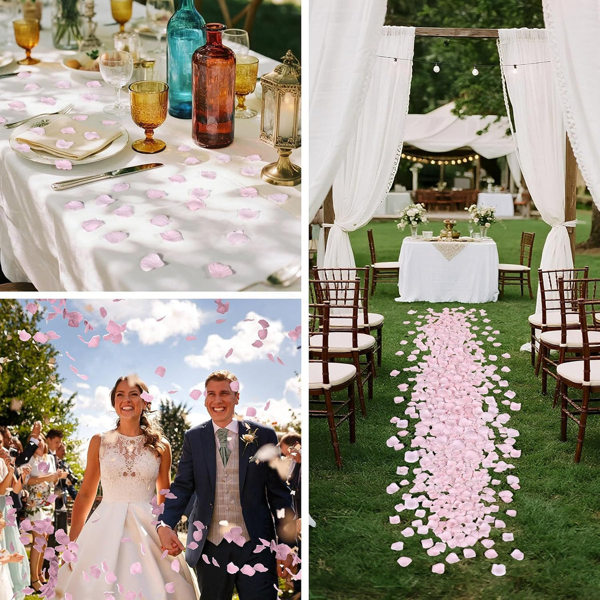 1000 Pcs Rose Petals Artificial Silk Flower Petals Romantic Decorations for Wedding Engagement Birthday Event Anniversary Party Backdrop Supplies Pink