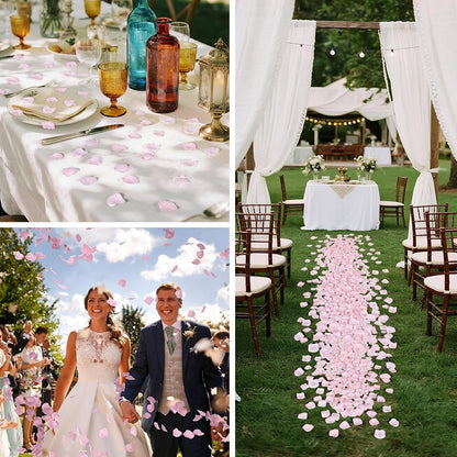 1000 Pcs Rose Petals Artificial Silk Flower Petals Romantic Decorations for Wedding Engagement Birthday Event Anniversary Party Backdrop Supplies Pink