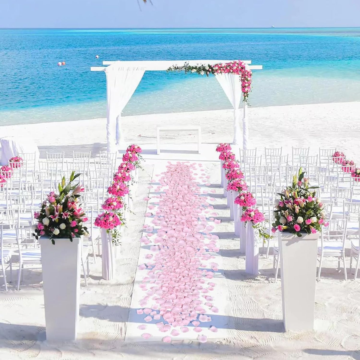 1000 Pcs Rose Petals Artificial Silk Flower Petals Romantic Decorations for Wedding Engagement Birthday Event Anniversary Party Backdrop Supplies Pink