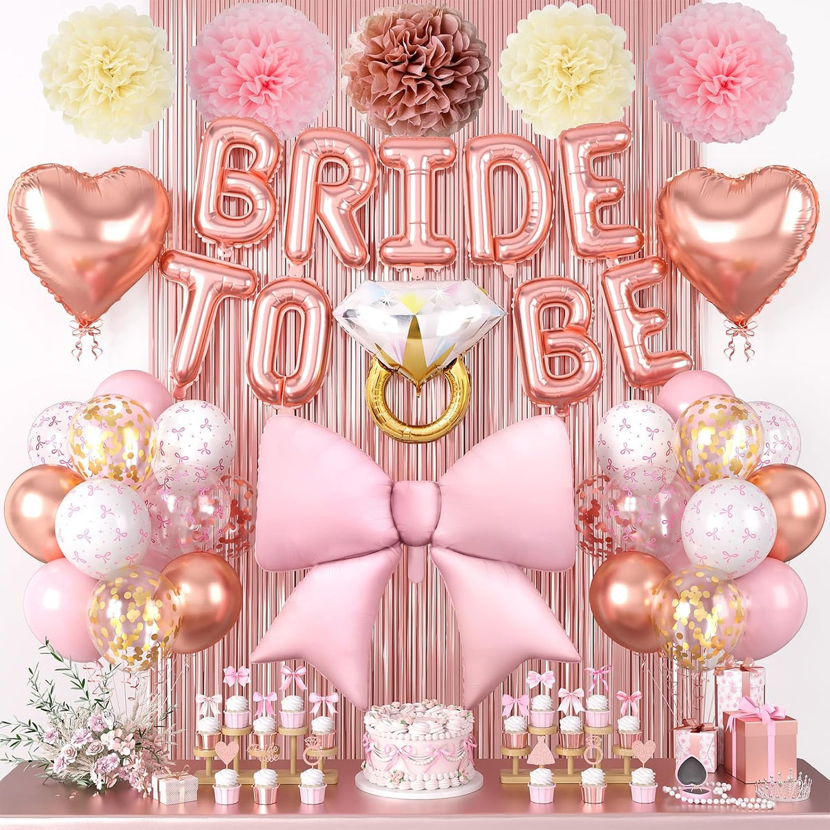 Rose Gold Bachelorette Party Decorations,Bride To Be Bridal Shower Balloons