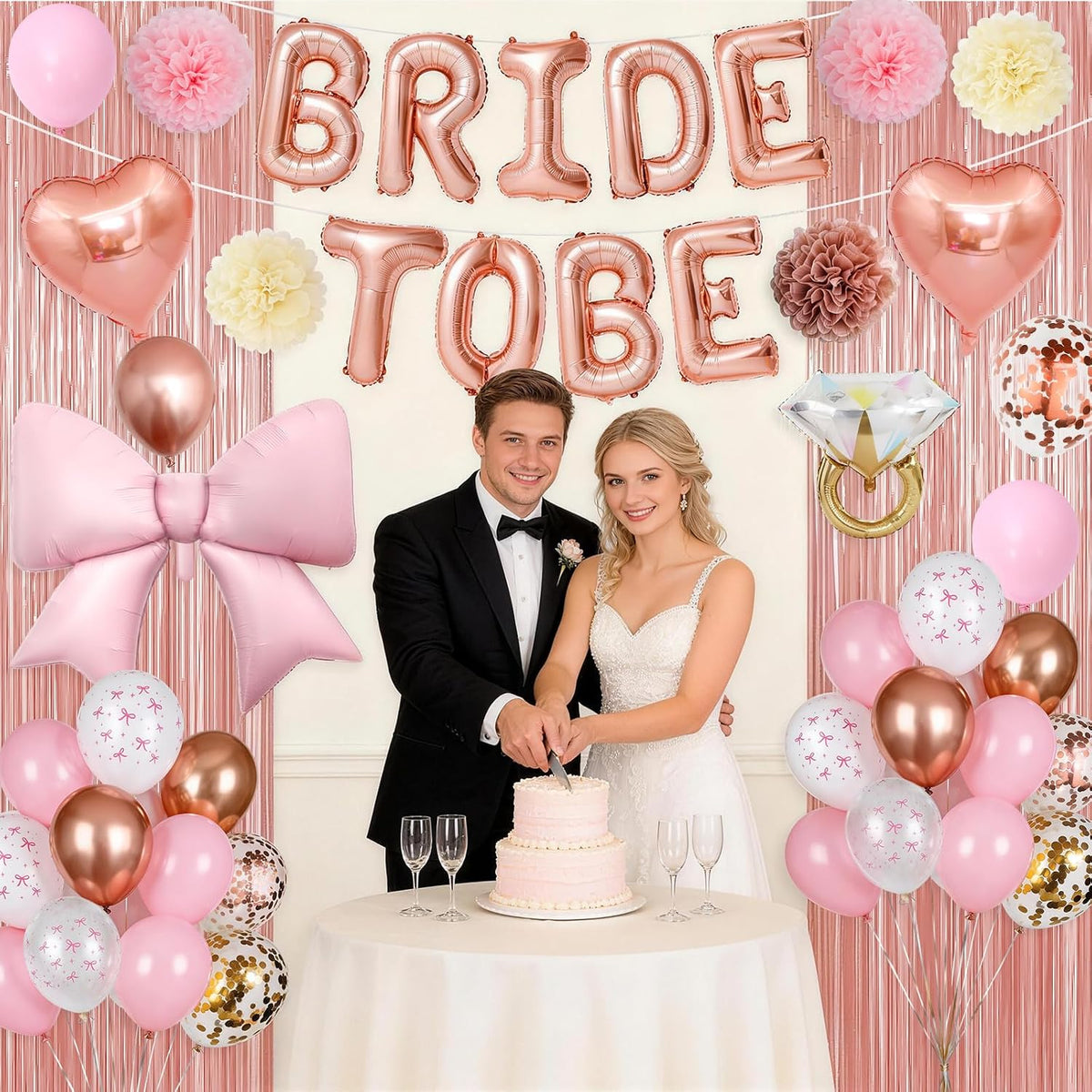 Rose Gold Bachelorette Party Decorations,Bride To Be Bridal Shower Balloons