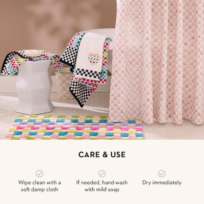 Waste Bin, Pink-and-White Rosy Check
