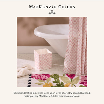 Waste Bin, Pink-and-White Rosy Check