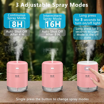 SZO Plant Humidifier Indoor, 500ml Pink with Colorful Lights