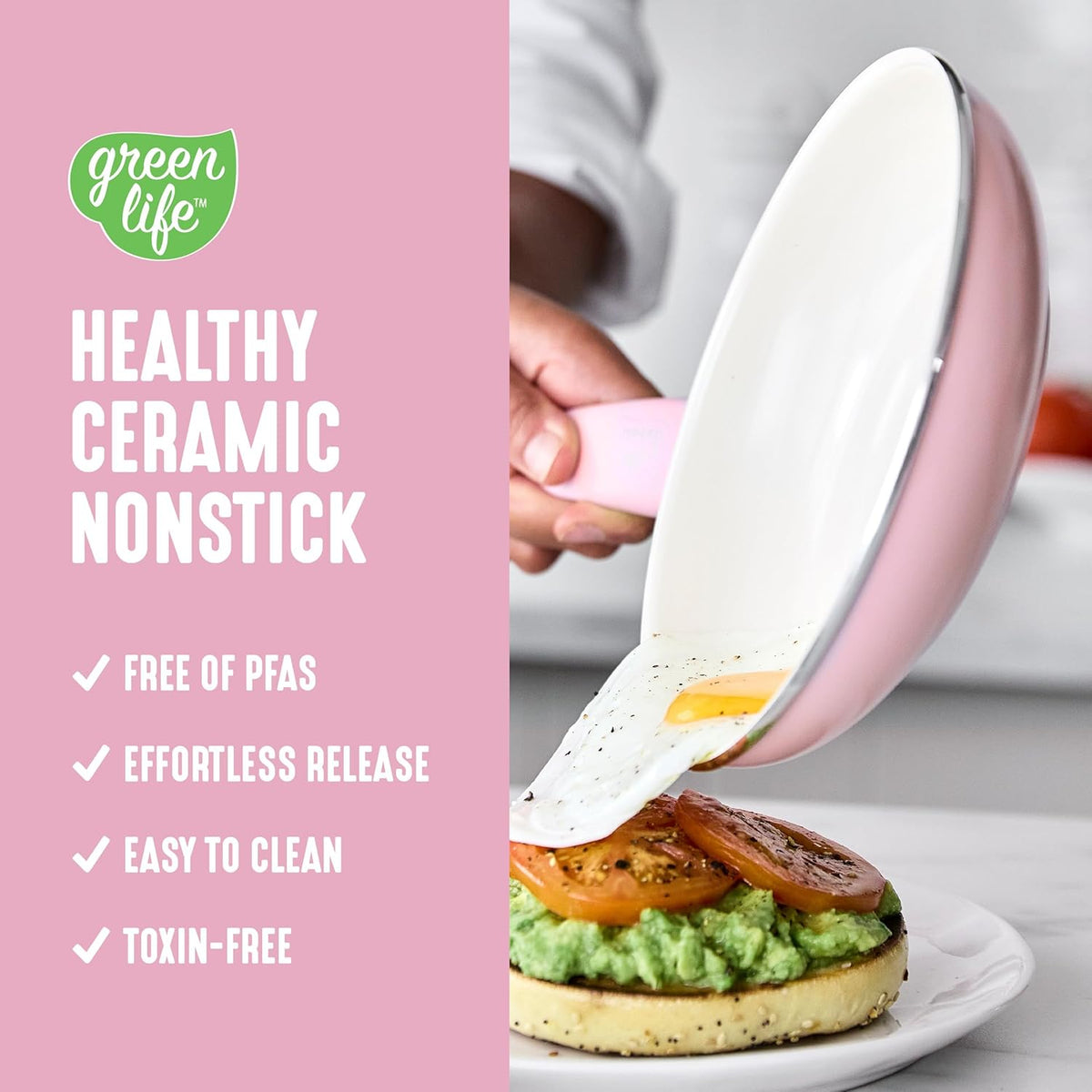 8 Piece Nonstick Cookware Set, Non-Toxic PFAS-Free Ceramic Pots & Pans, Dishwasher & Oven Safe, Frying, Sauce, Stock Pot, Glass Lids, Stay-Cool Handles, Wobble Free, Light Pink