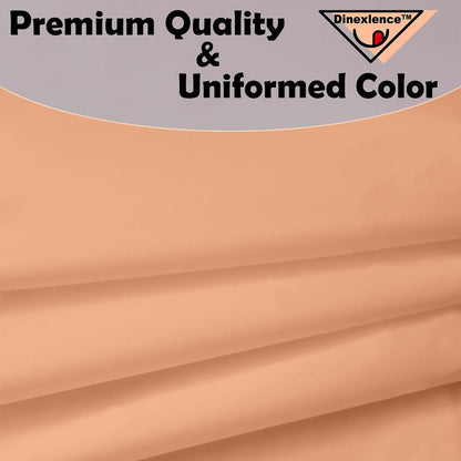 2 Pack Peach Premium Plastic Tablecloth Round 84 Inches Reusable Rose Gold Peach Decorative Table Cover for Dining, Wedding, Party, Indoor and Outdoor use