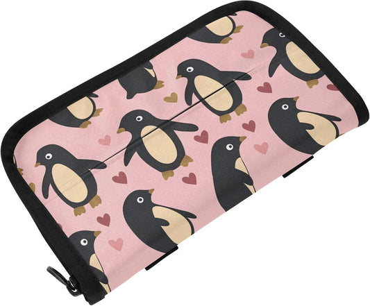 Hanging tissue holder for car visor Penguin Peach Valentines Gold napkin holder sun visor with Adjustable straps & zipper Reusable auto accessories for Autos