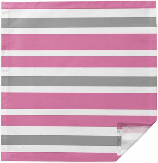 Cloth Napkins Set of 1 Pink Grey and White Stripes 20x20 Inch Washable Dinner Napkin Farmhouse Stripe Reusable Soft Table Napkins for Party Wedding Restaurant Hotel