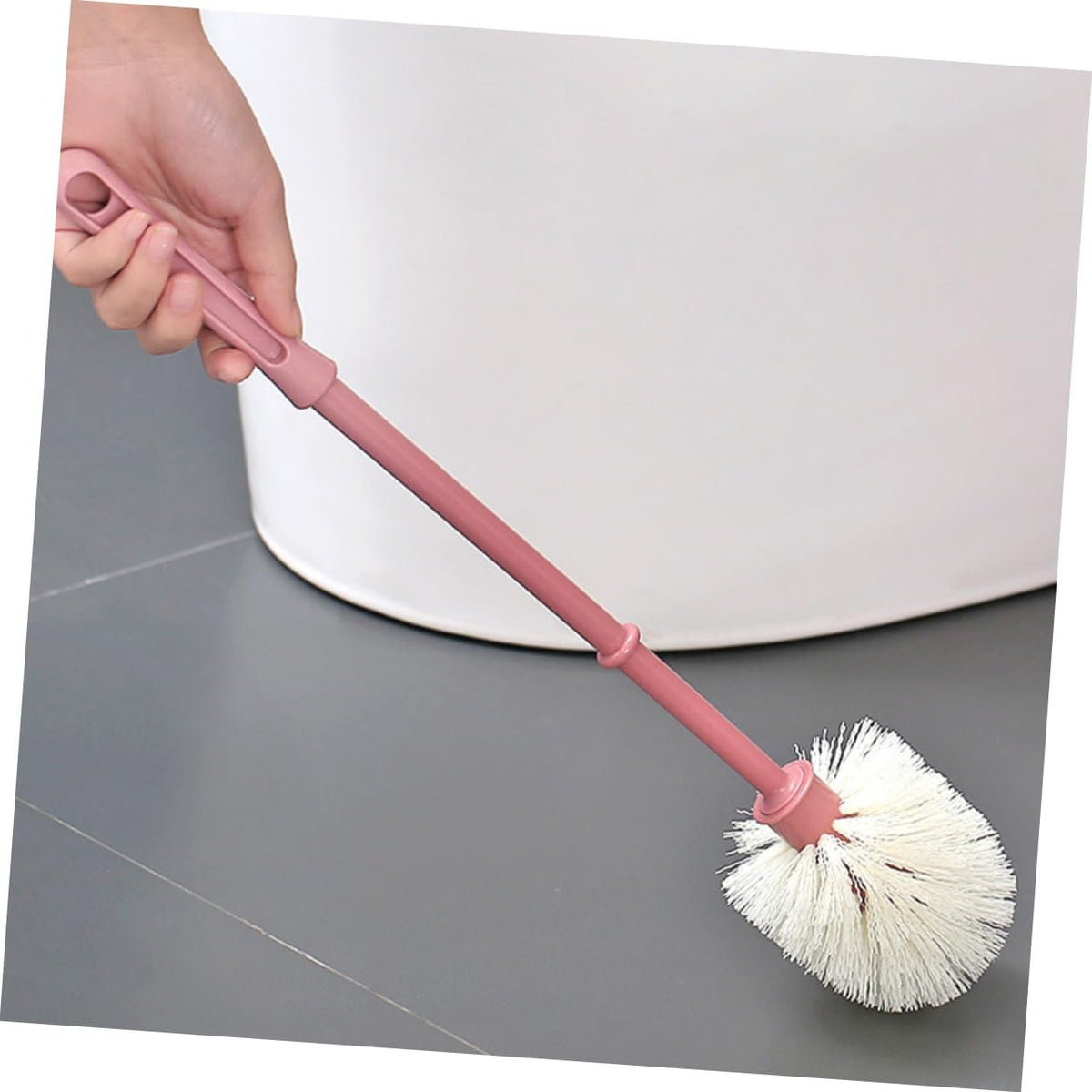 Bathroom Cleaning Brush Set with Holder Soft Bristle Toilet Brush for Home and Commercial Use Wall-Mounted Design Compact and Easy to Clean Pink Color