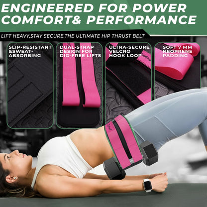 Hip Thrust Barbell Pad Belt for Gym, Fitness Booty Support Cushion for Squats and Pilates
