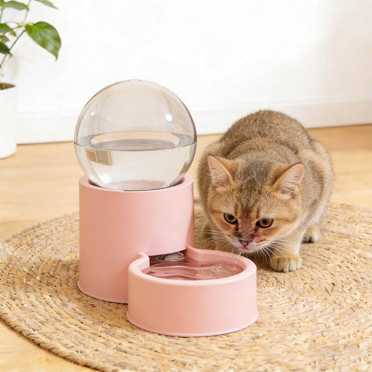 Automatic Cat Water Dispenser - Pet Water Fountain for Cats Dogs, Automatic Drinking Bowl for Puppies Kittens Pets (Pink)