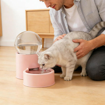 Automatic Cat Water Dispenser - Pet Water Fountain for Cats Dogs, Automatic Drinking Bowl for Puppies Kittens Pets (Pink)