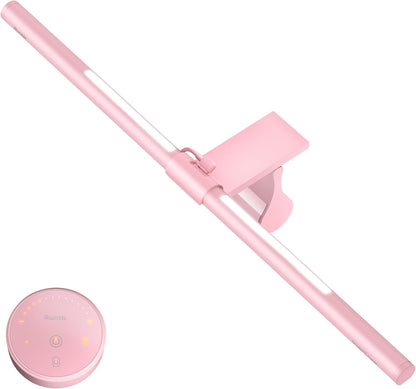 Pink Monitor Light Bar with Backlight, Desk Light Bar with Remote