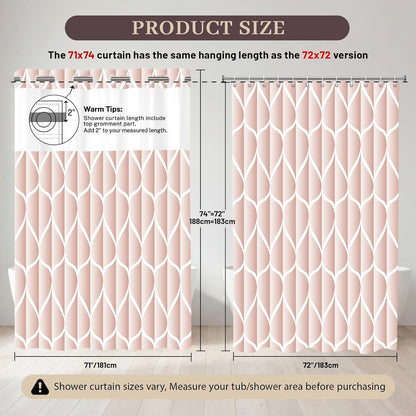 No Hook Shower Curtain with Snap-in Liner, 71 x 74 Inch