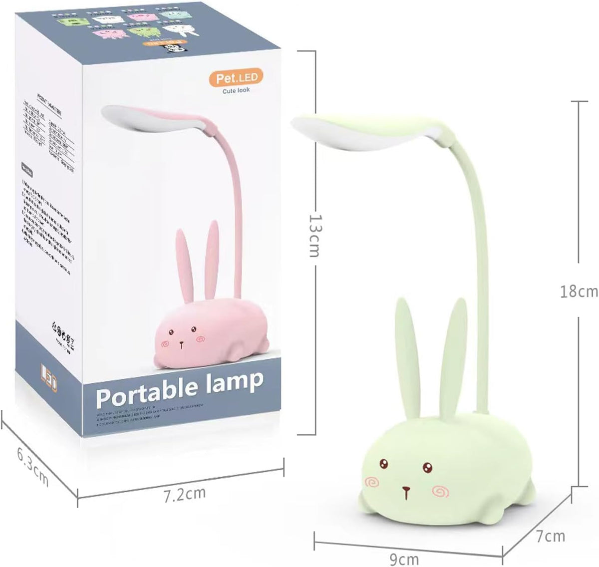 LED Desk Lamp，Mini Cat Night Light, Portable LED Table Light, Cute Foldable USB Rechargeable Reading Light Bedroom Children's Bedside Study (Pink)