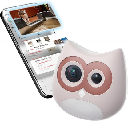 LitterLens Cat Litter Box Camera with App, AI Health Monitoring & Alerts, Track Urination & Stool, Multi-Cat Recognition, Works with Every Litter Box, Pet Health Monitor (Pink)