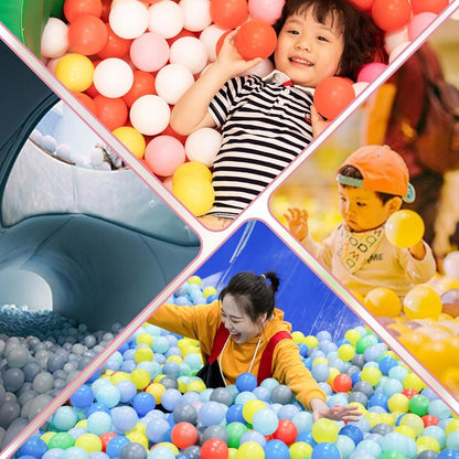 Ball Pit Balls for Toddlers 1-3, 100pcs Crush Proof Plastic Balls for Girls Ball Pit, BPA Free Non-Toxic Play Balls for Baby Pool, Playhouse, Tent, for Dogs & Pets, White, Clear & Pink