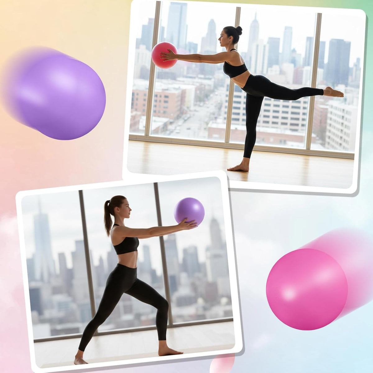 4 Pcs Small Pilates Ball Bulk 9 Inch Mini Yoga Ball