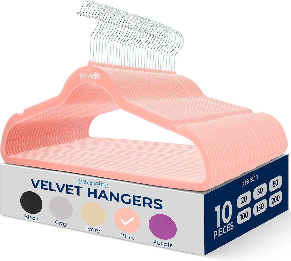 Velvet Hangers – 10 Pack, Slim & Space Saving for Closets