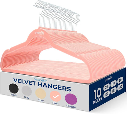 Velvet Hangers – 10 Pack, Slim & Space Saving for Closets