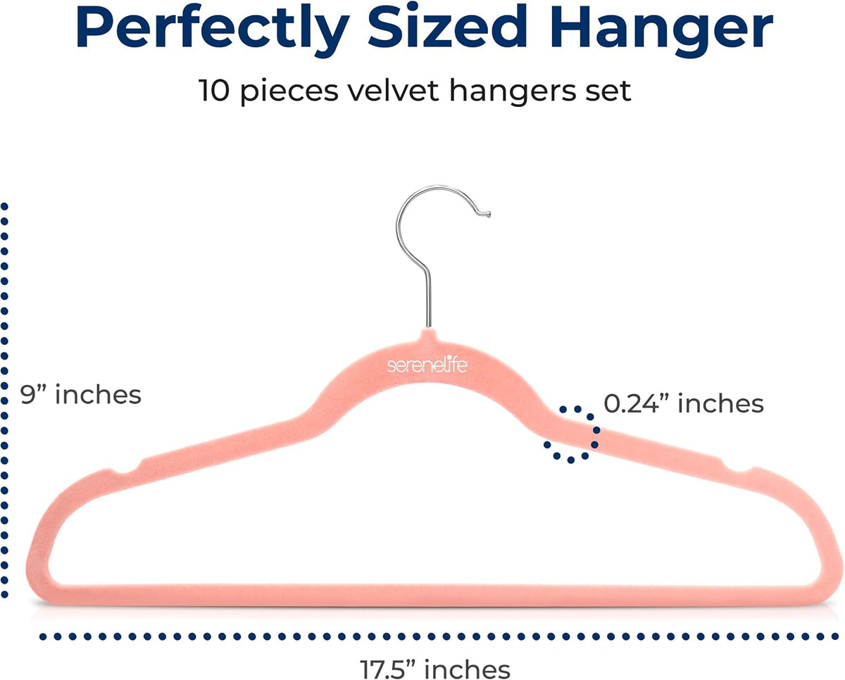 Velvet Hangers – 10 Pack, Slim & Space Saving for Closets