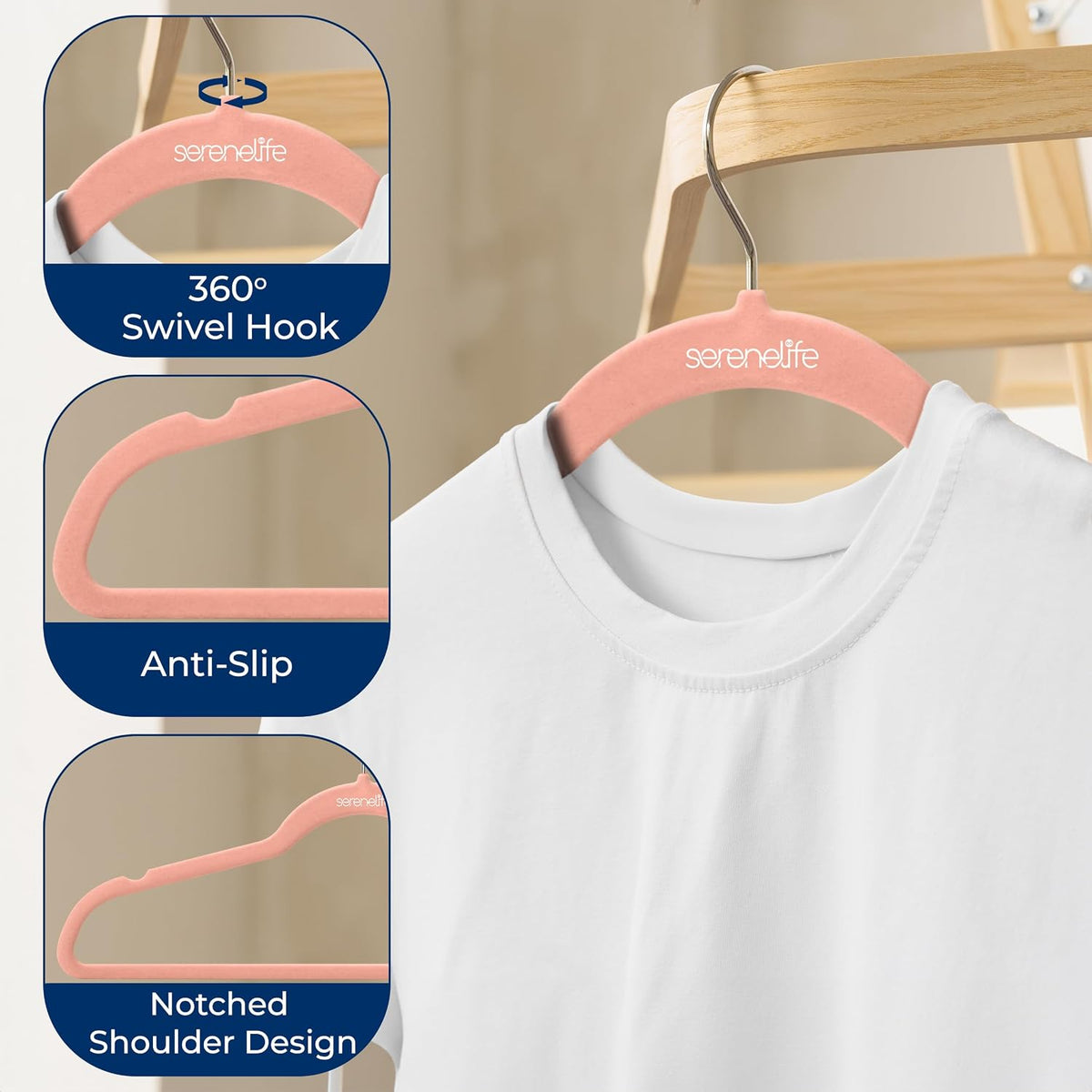 Velvet Hangers – 10 Pack, Slim & Space Saving for Closets