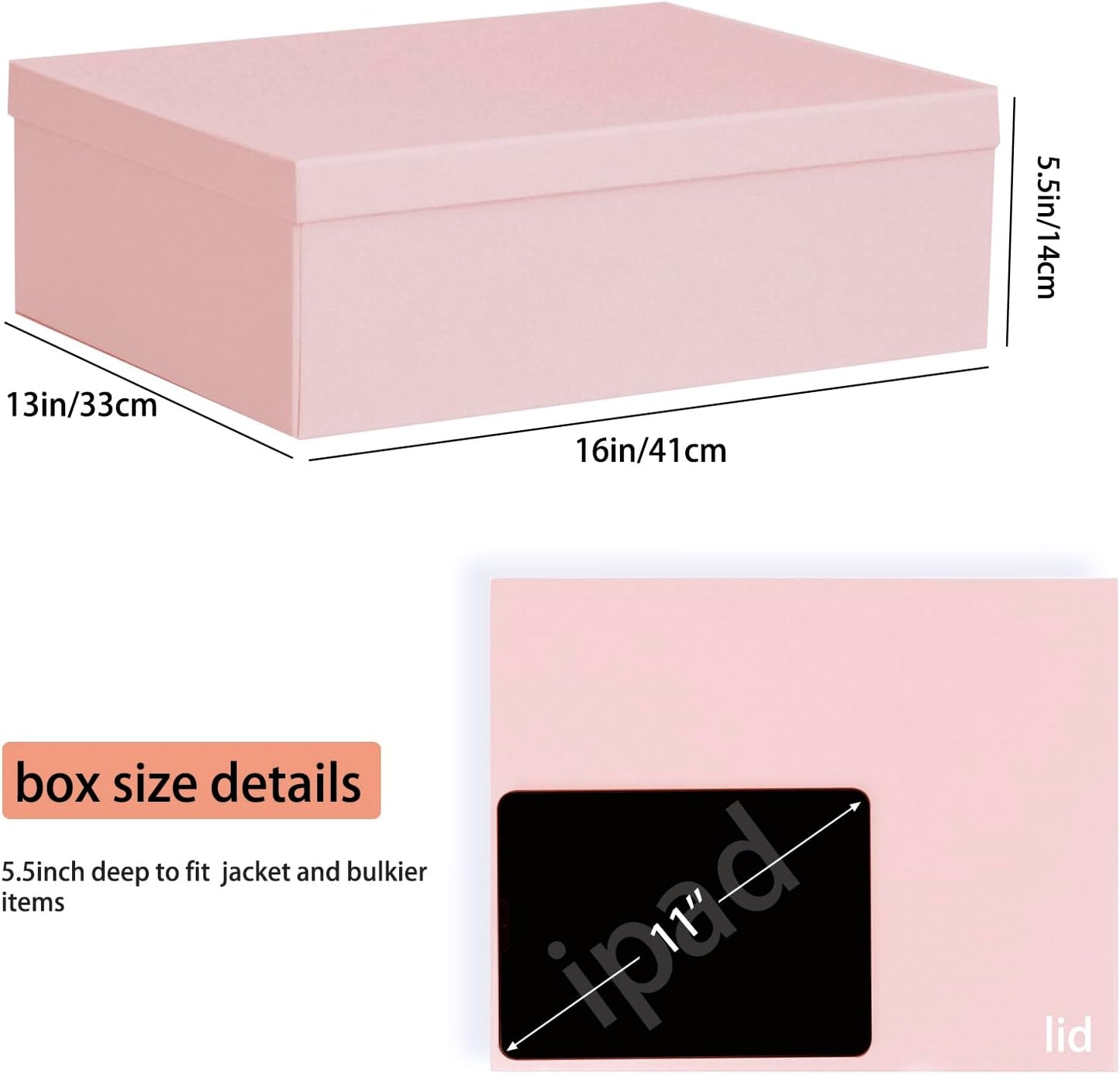 Extra Large Gift Box 16.5x13x5.5 inches,Pink Gift Boxes with Lids for Presents,Perfect for Birthday,Valentine's Day,Christmas,Anniversaries,Contains Card,Ribbon,Shredded Paper Filler.