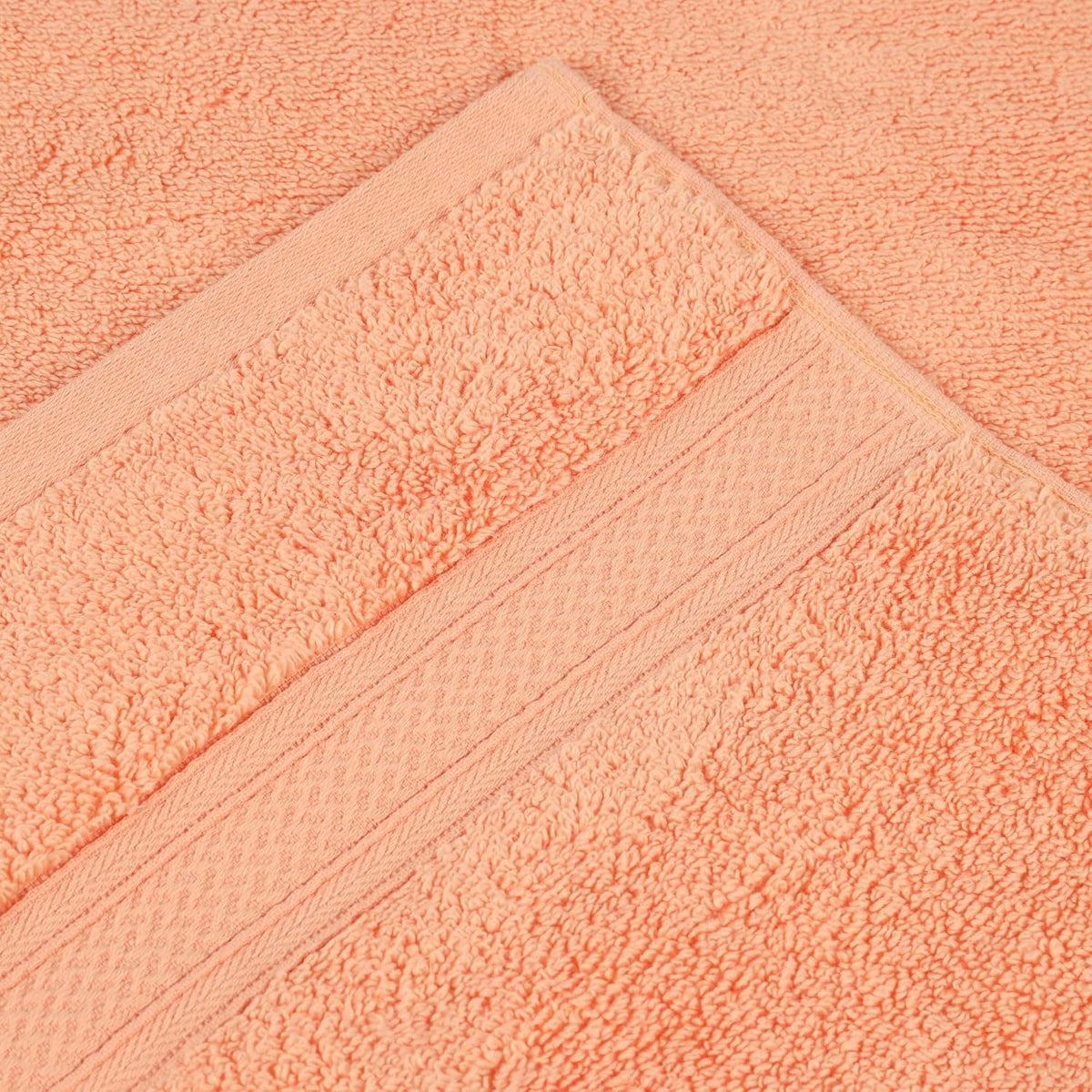 Cotton 3-Piece Towel Set, Zero Twist, Quick Dry, Home Essentials, Shower, Spa, Luxury Plush Soft Absorbent Towels, Includes 1 Bath, 1 Hand, 1 Washcloth/Face Towel, Solid, Peach