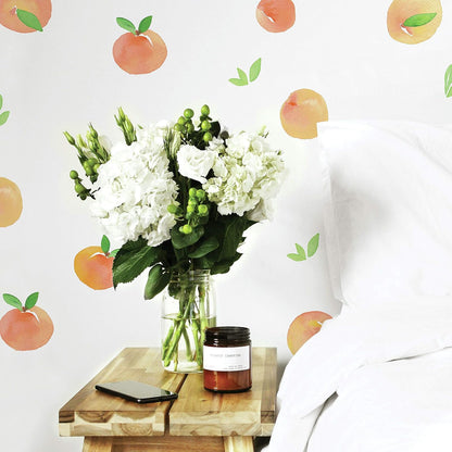 RMK4583SCS Sweet Peaches Peel and Stick Wall Decals, Peach, Orange, Yellow, Green