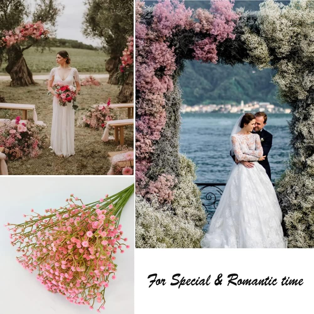 Baby Breath Gypsophila Deco Pink Colour Artificial Flowers for Wedding 40 Pieces/lot