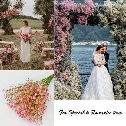 Baby Breath Gypsophila Deco Pink Colour Artificial Flowers for Wedding 40 Pieces/lot