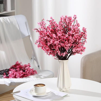 30 Pcs Pink Babys Breath Valentines Artificial Flowers Bulk Pink Faux Flower Fake Dried Plastic Gypsophila Bouquet Silk DIY Floral Arrangement for Home Vase Table Centerpiece Wedding Party Decor