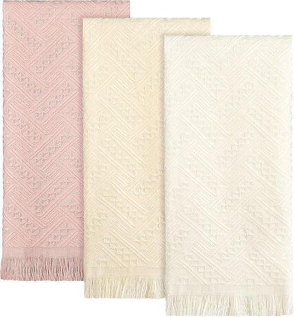 3 Pcs Spring Decorative Pink Mauve Hand Towels with Flower Hairband 13 x 29'' Pink Coquette Floral Towels for Bathroom Cotton Absorbent Bath Decor for Wedding Birthday Gift Yoga Spa
