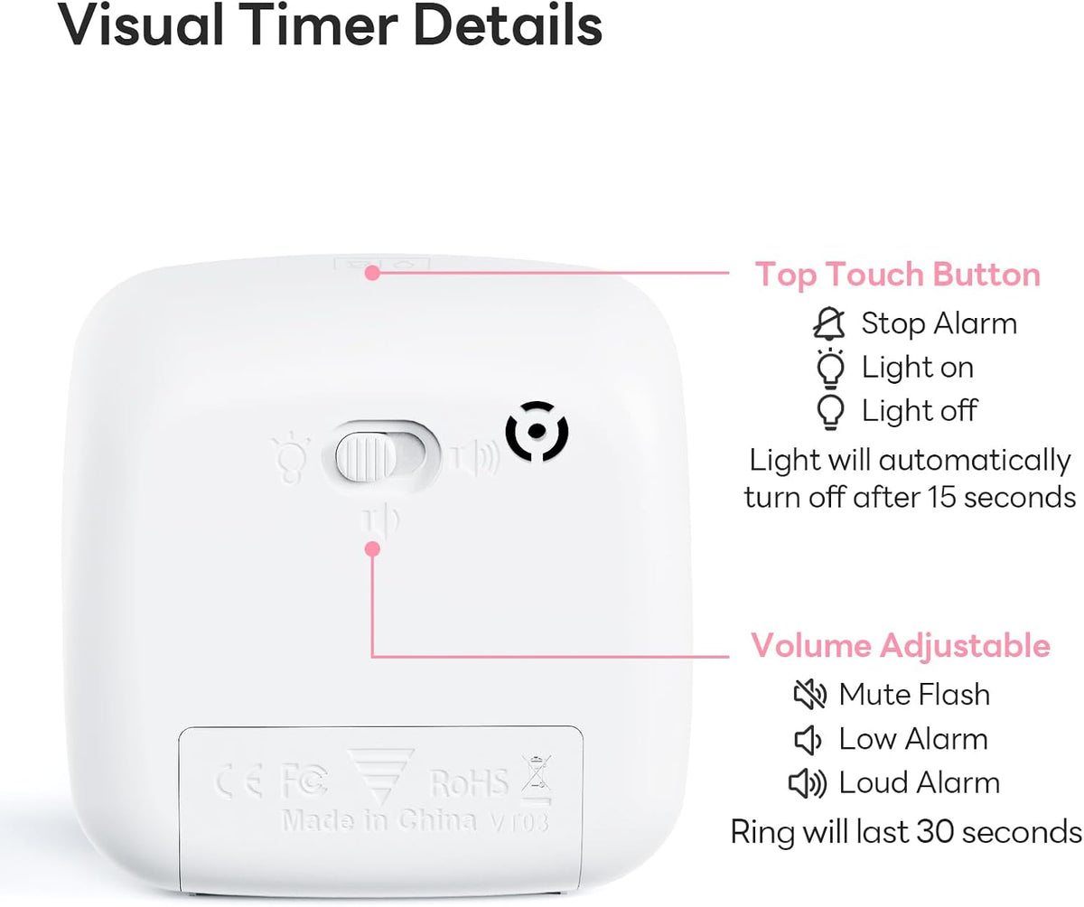 Visual Timer with Night Light, 60 Minute Countdown, Pink Unicorn