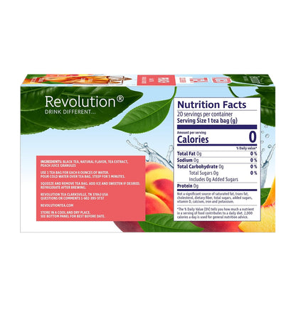 ® Iced Tea Peach Cold Brew [20 TEA BAGS] - Naturally Flavored Black Tea - Zero Calories & Sugar Free - Just Add Cold Water - For Refreshing & Easy Instant Brews at Home -Makes 20 Glasses