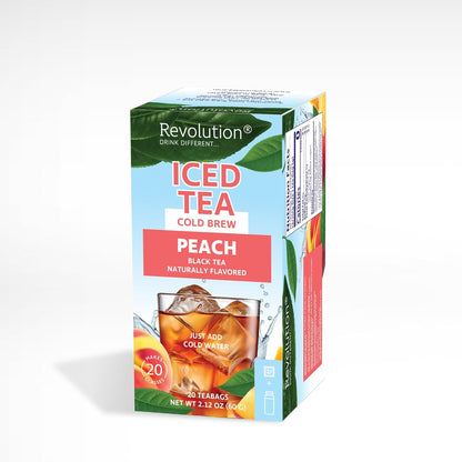 ® Iced Tea Peach Cold Brew [20 TEA BAGS] - Naturally Flavored Black Tea - Zero Calories & Sugar Free - Just Add Cold Water - For Refreshing & Easy Instant Brews at Home -Makes 20 Glasses