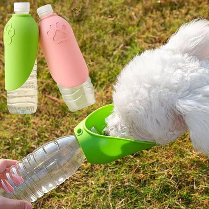 Dog Water Bottle with Bowl, Effortless Hydration Access, 15.5x6.5cm, Portable Pet Drinking Bottle, Dog Water Dispenser Container Cup, Versatile Utility, for Walking Hiking Camping