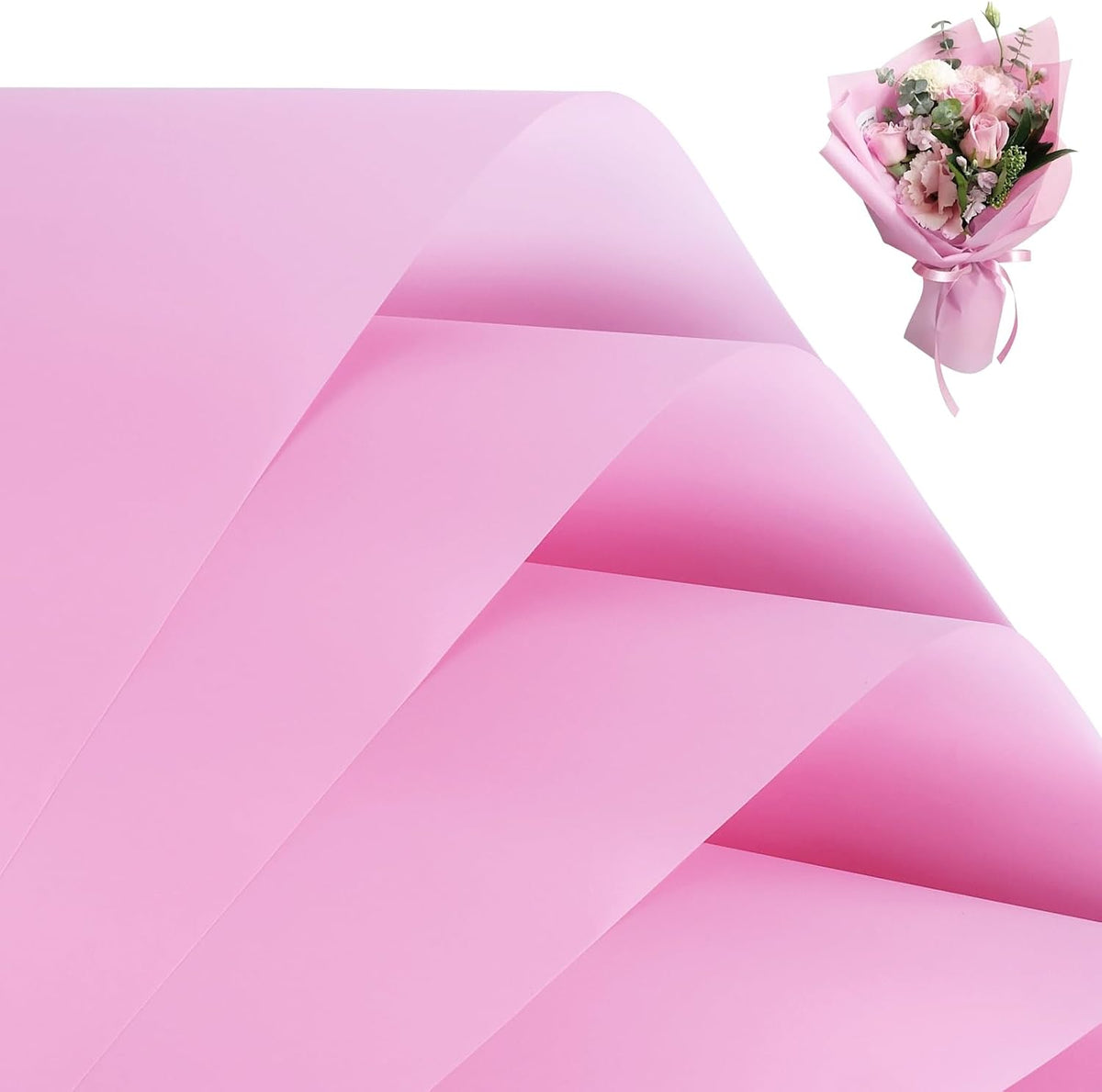 20 Sheets Flower Waterproof Wrapping Paper (Pink)