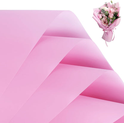 20 Sheets Flower Waterproof Wrapping Paper (Pink)