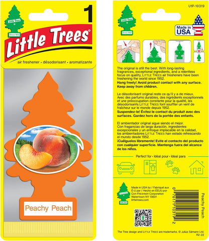 Cardboard Hanging Car, Home & Office Air Freshener, Peachy Peach (Pack of 6)