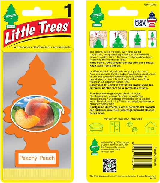 Cardboard Hanging Car, Home & Office Air Freshener, Peachy Peach (Pack of 6)