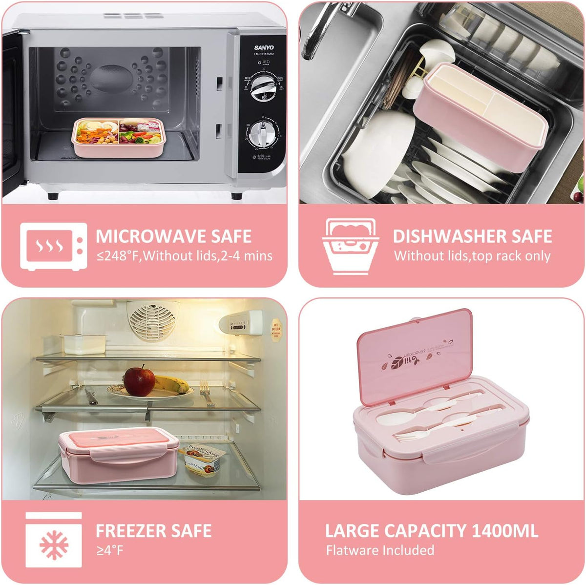 Bento Boxes for Adults - 1100ML Bento Lunch Box Container For Kids