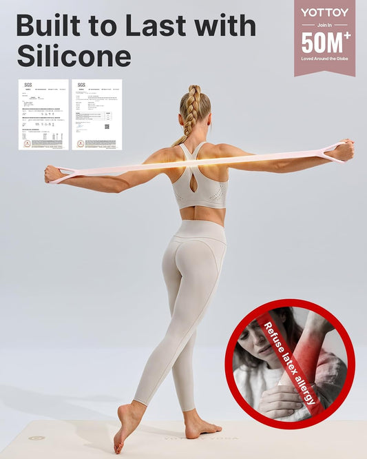 Figure 8 Resistance Band, Elastic Resistance Band with Comfortable Handles for Home Workout, Physical Therapy, Arm, Leg & Glute Training