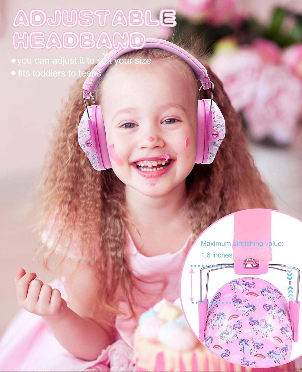 032 Kids Ear Protection - Noise Cancelling Headphones Ear Muffs for Autism, Toddlers, Children - Pink
