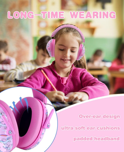 032 Kids Ear Protection - Noise Cancelling Headphones Ear Muffs for Autism, Toddlers, Children - Pink