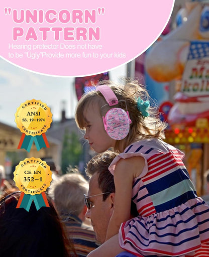 032 Kids Ear Protection - Noise Cancelling Headphones Ear Muffs for Autism, Toddlers, Children - Pink