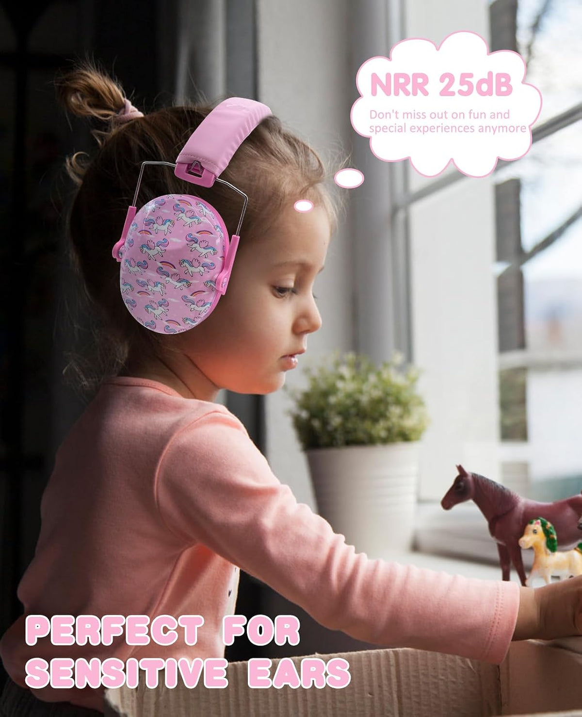 032 Kids Ear Protection - Noise Cancelling Headphones Ear Muffs for Autism, Toddlers, Children - Pink